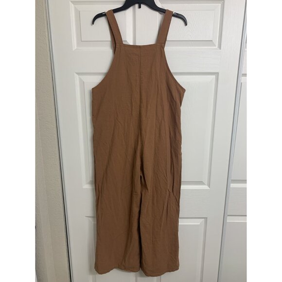 Fashion Cotton Brown Wide Leg Overalls Size M - Picture 3 of 6